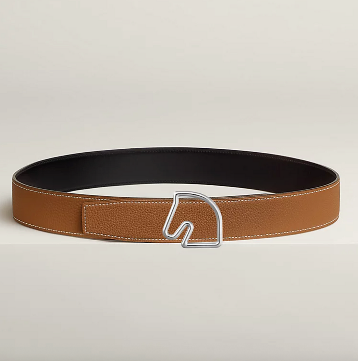 Cheval Wendegürtel für Herren – Schwarz/Gold, 38 mm – Originalansicht 2