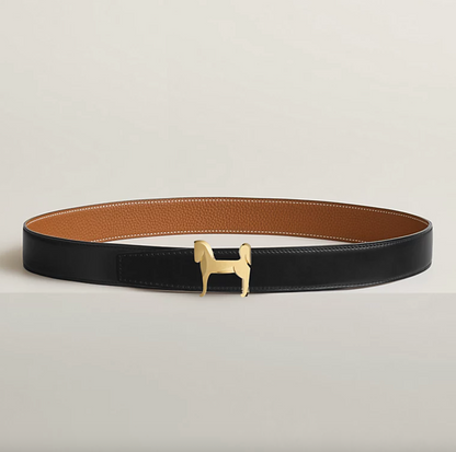 Panache Wendegürtel für Herren – Schwarz/Gold, 32 mm – Originalansicht 1