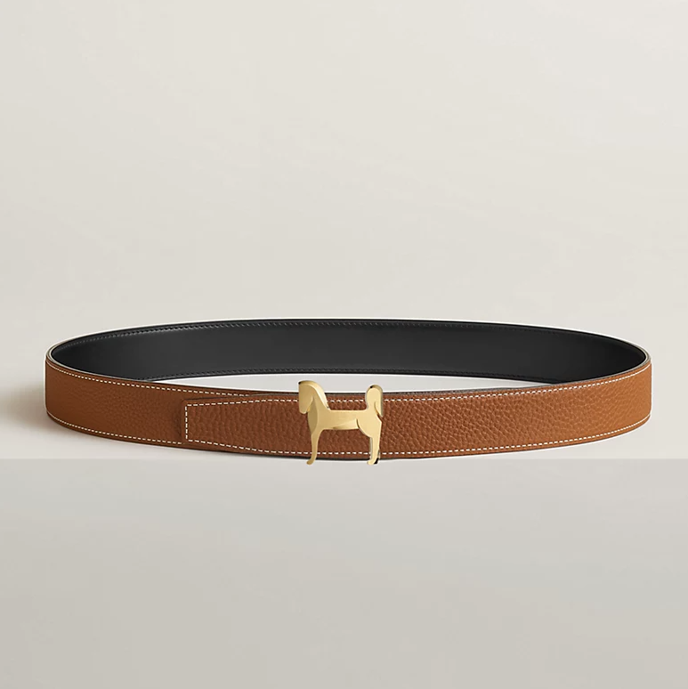 Panache Wendegürtel für Herren – Schwarz/Gold, 32 mm – Originalansicht 2