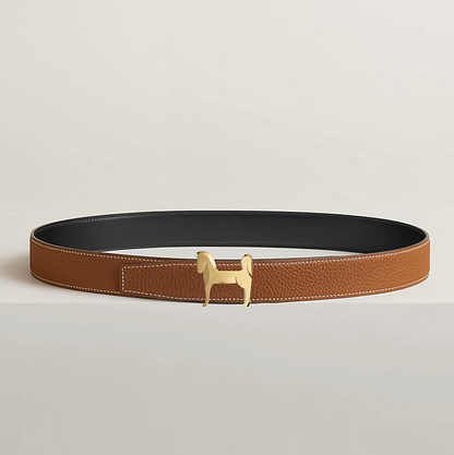 Panache Wendegürtel für Herren – Schwarz/Gold, 32 mm – Originalansicht 2