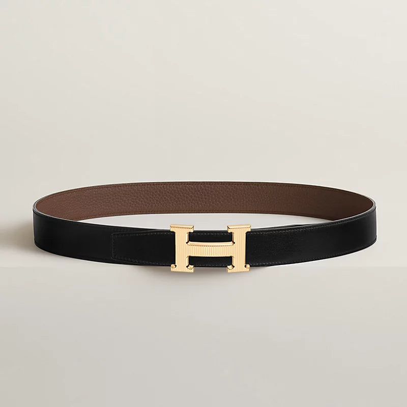 Strié Wendegürtel für Herren – Schwarz/Braun, 32 mm – Originalansicht 1
