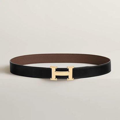Strié Wendegürtel für Herren – Schwarz/Braun, 32 mm – Originalansicht 1