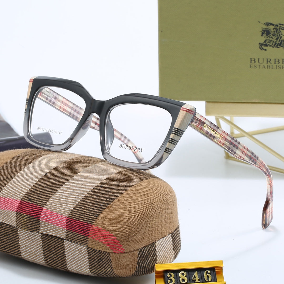 Modische Cat-Eye Check-Sonnenbrille – Ansicht 1