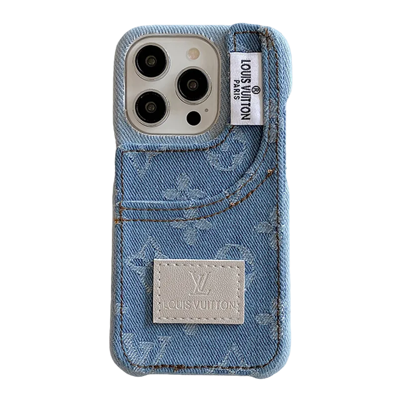 Denim-Handyhülle mit integriertem Kartenhalter – Ansicht 1