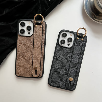 Kaffeebraune iPhone-Hülle mit praktischem Halter – Originalansicht 11