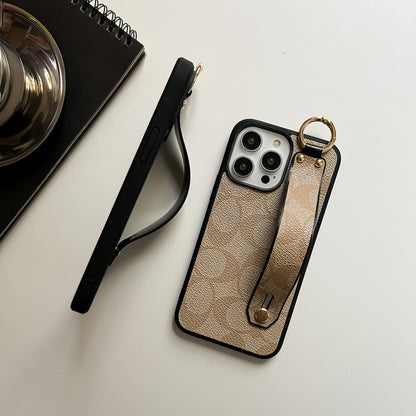 Kaffeebraune iPhone-Hülle mit praktischem Halter – Originalansicht 12
