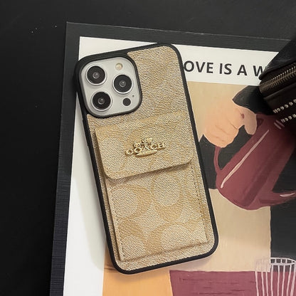Kaffeebraune iPhone-Hülle mit Kartenetui – Originalansicht 3