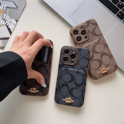 iPhone-Hülle mit Kartenhalter in warmem Kaffeebraun – Originalansicht 9