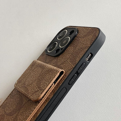 Hellbraune iPhone-Hülle mit Portemonnaie – Originalansicht 10