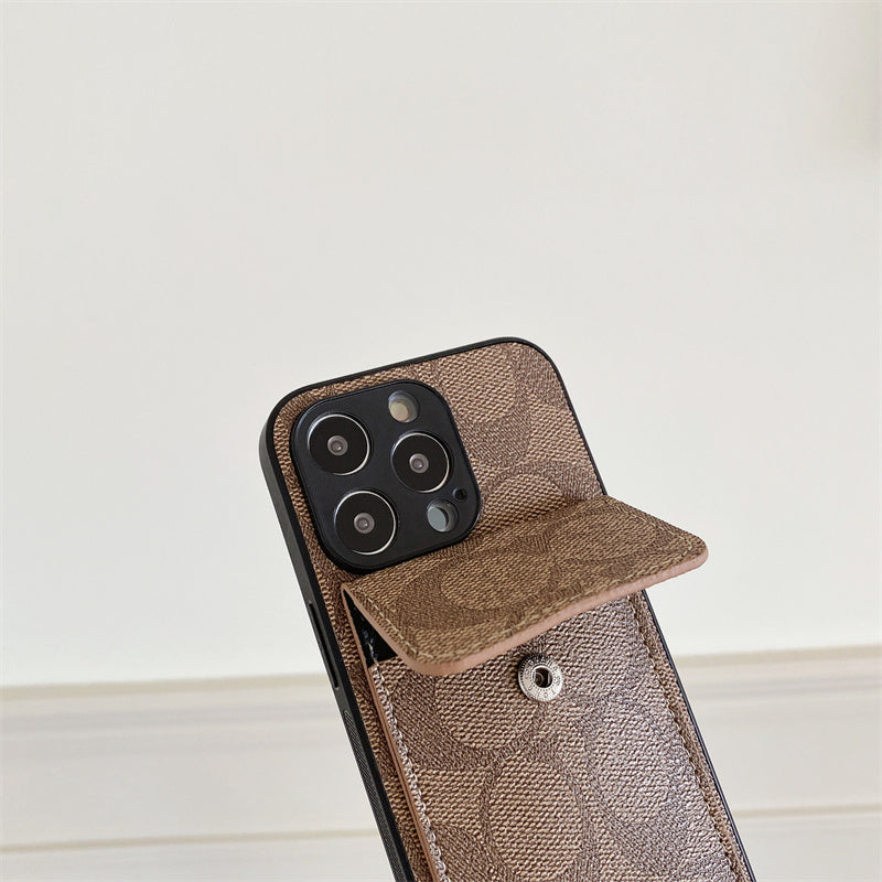 Hellbraune iPhone-Hülle mit Portemonnaie – Originalansicht 11