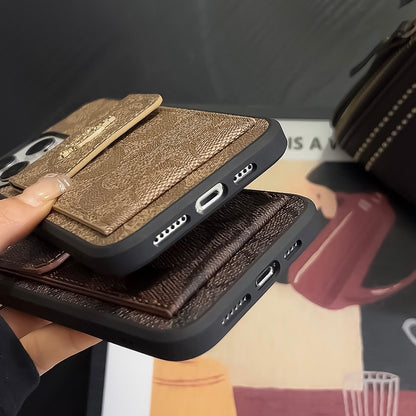 Hellbraune iPhone-Hülle mit Kartenetui – Originalansicht 11