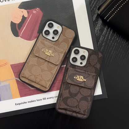 Hellbraune iPhone-Hülle mit Kartenetui – Originalansicht 6