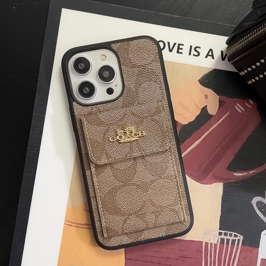 Hellbraune iPhone-Hülle mit Kartenetui – Originalansicht 9