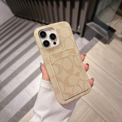 Weiße iPhone-Hülle mit elegantem Kartenfach – Originalansicht 3