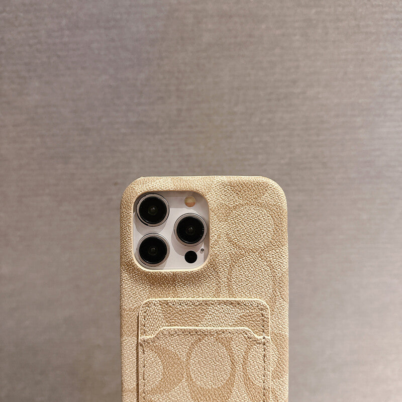 Weiße iPhone-Hülle mit elegantem Kartenfach – Originalansicht 4