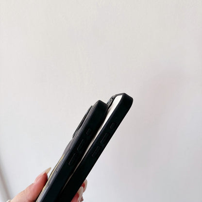 Schwarz-weiße iPhone-Hülle mit grafischem Punktdesign – Originalansicht 9
