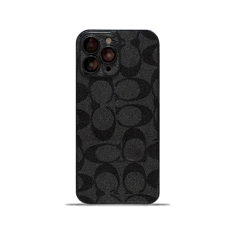Schwarze iPhone-Hülle mit klassischem Muster – Originalansicht 2