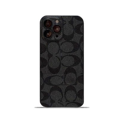 Schwarze iPhone-Hülle mit klassischem Muster – Originalansicht 2