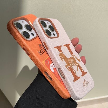 Orange-weiße iPhone-Hülle mit glatter Oberfläche – Originalansicht 13