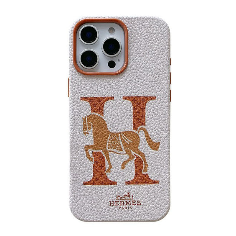 Orange-weiße iPhone-Hülle mit glatter Oberfläche – Originalansicht 3