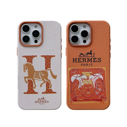 Orange-weiße iPhone-Hülle mit glatter Oberfläche – Originalansicht 4