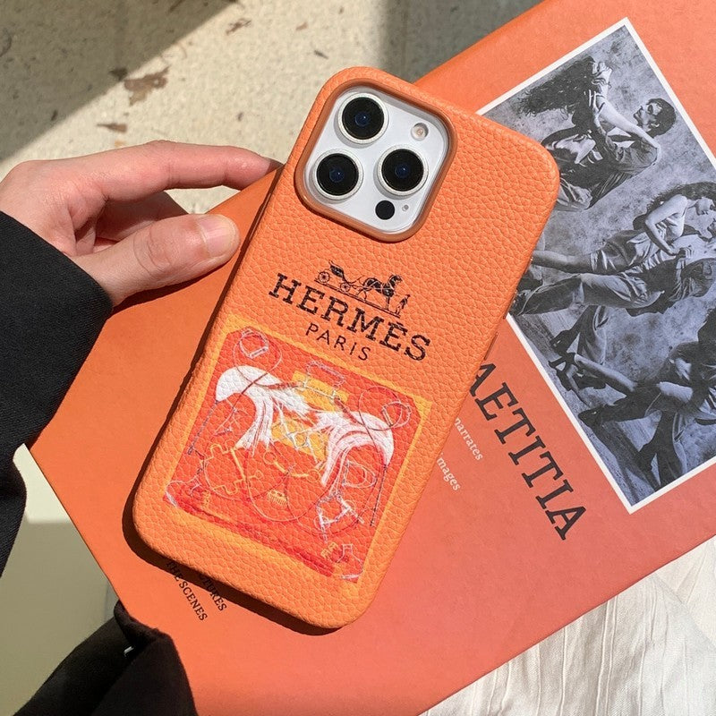 Orange-weiße iPhone-Hülle mit glatter Oberfläche – Originalansicht 5