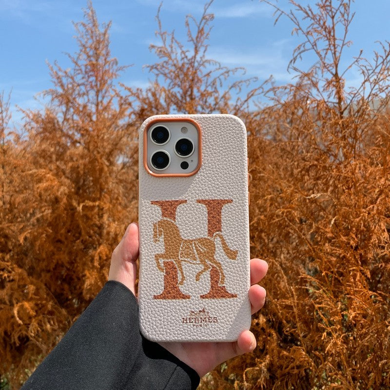 Orange-weiße iPhone-Hülle mit glatter Oberfläche – Originalansicht 6