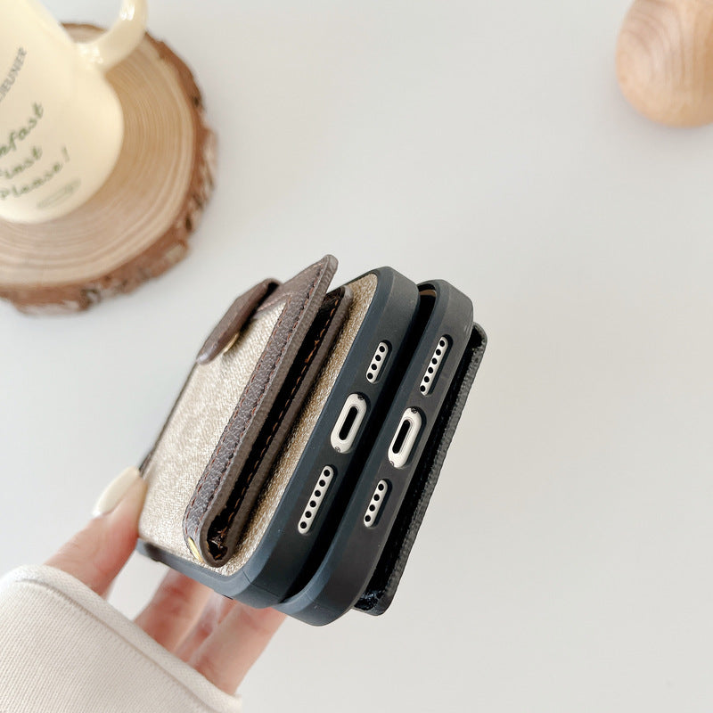 Weiße iPhone-Hülle mit Portemonnaie und Umhängeband – Originalansicht 11