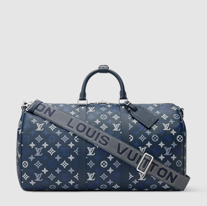 Keepall Bandoulière 50 Monogram Shadow Blau Navy – Originalfoto 1
