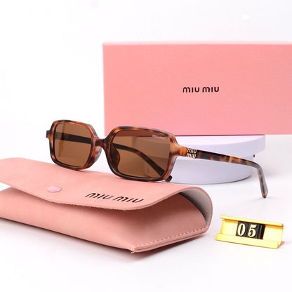 Retro Square-Brille mit Leopardenmuster – Originalansicht