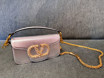 Locò Kristall-Umhängetasche Beige