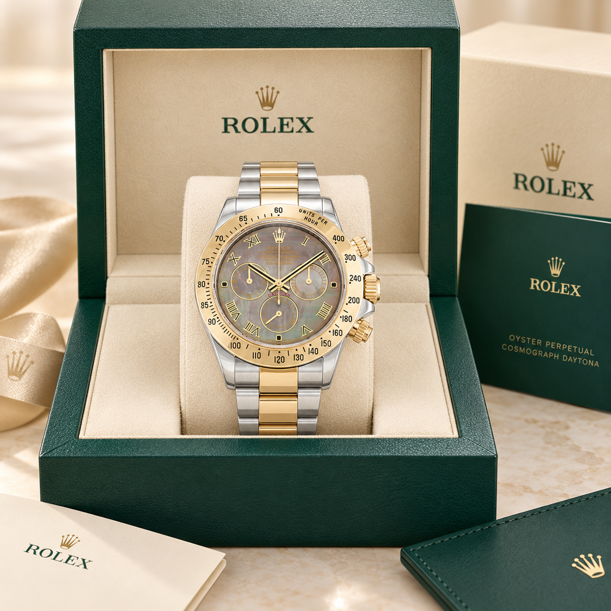 Lunaris Chronograph in Perlmutt-Optik und Bicolor, 40 mm, in Präsentationsbox