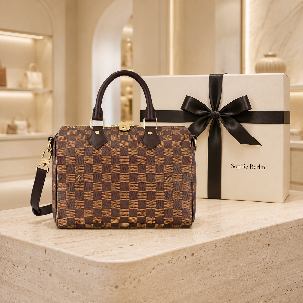 Speedy Bandoulière 25 Damier Ebene Canvas Luxus-Profilfoto
