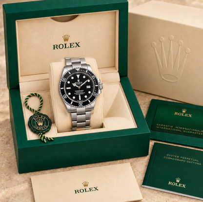 marinus gliederband herrenuhr schwarz silberfarben 41 mm in grüner Box; Box optional