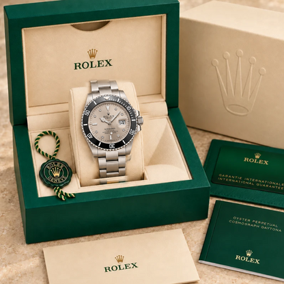 marinus herrenuhr steinbesatz silberfarben schwarz 41 mm in grüner Box; Box optional