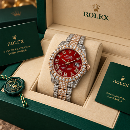 Marinus Schmuckstein-Uhr Rot in Luxusbox