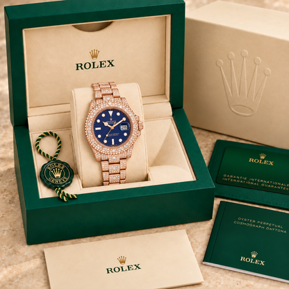 marinus schmuckstein rosegold blau 41 in groene doos