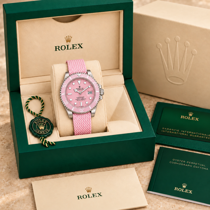 marinus sportuhr rosa 41 in groene doos