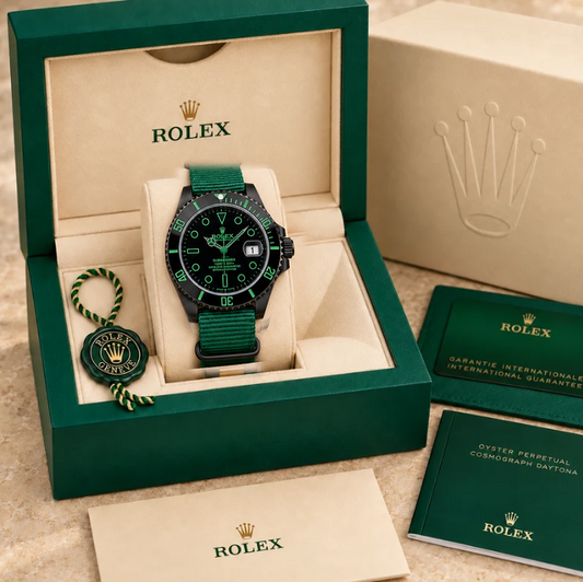 Marinus Sportuhr Schwarz-Grün 40 mm in grüner Box; Box optional