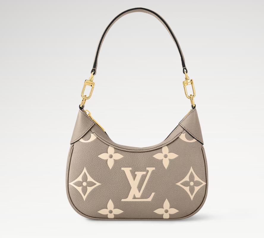 Mini-Hobo-Tasche in Taupe und Creme – weitere Außenansicht