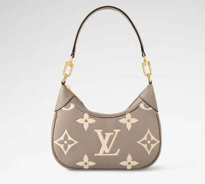Mini-Hobo-Tasche in Taupe und Creme – weitere Außenansicht