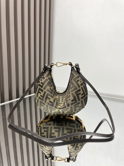 Mini Jacquard-Tasche Braun
