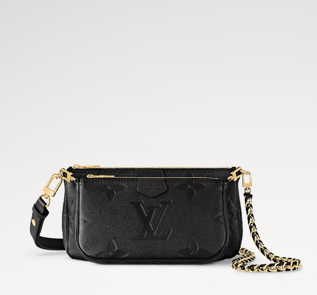 Multi Pochette Accessoires in Leder Monogram Empreinte Schwarz Originalfoto 1