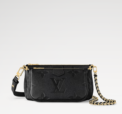 Multi Pochette Accessoires in Leder Monogram Empreinte Schwarz Originalfoto 1