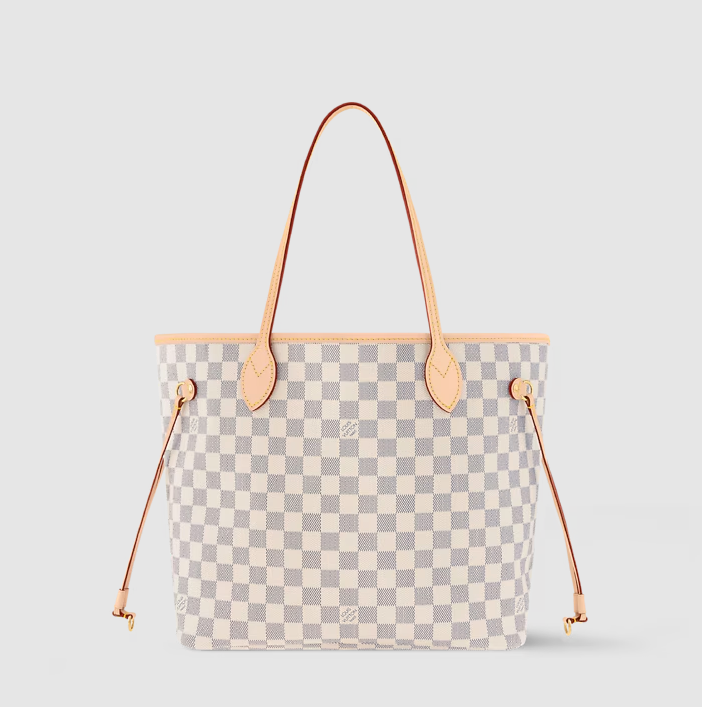 Neverfull MM Damier Azur Canvas Rose Ballerine – Originalfoto 1