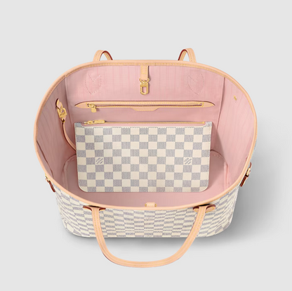 Neverfull MM Damier Azur Canvas Rose Ballerine – Originalfoto 3