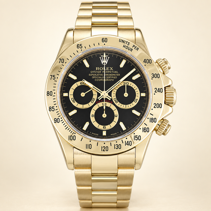 Noirado Herren-Chronograph – Schwarz & Goldfarben – Vorderansicht