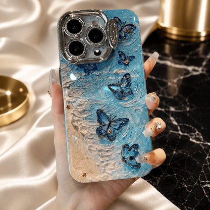 Ocean-blaue Schmetterling iPhone-Hülle – Luxus Produktfoto