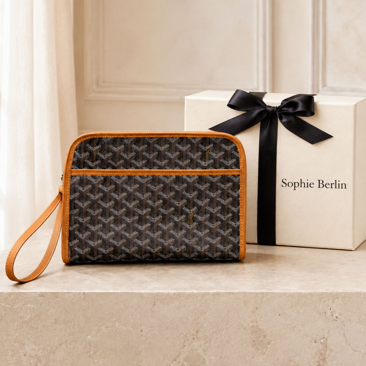 Stilvolle Velmont Unisex-Handtasche mit Handschlaufe – Luxusansicht
