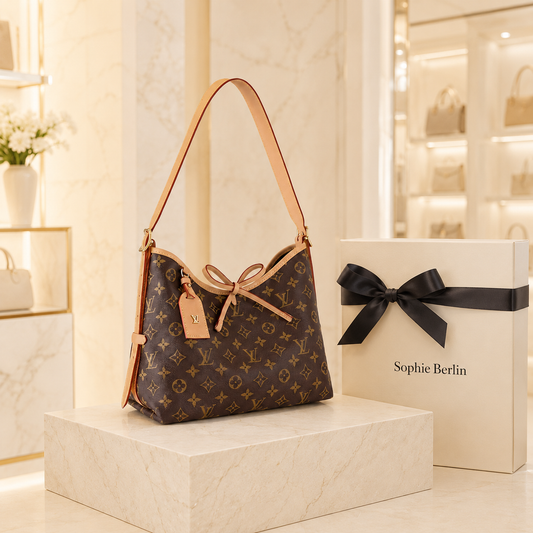 Premium Monogramm-Schultertasche – Geräumige Bucket Bag – Luxusansicht